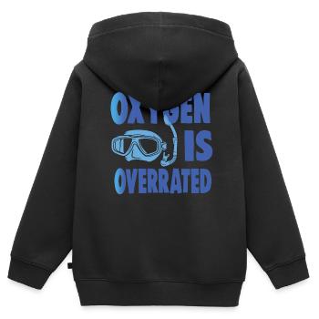 OXYGEN IS OVERRATED - Kids Premium Organic Zip-up Hoodie - black - Back - AI Model Kid Male (0cm)