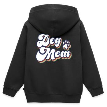 Dog Mom - Kinder Premium Organic Zip Hoodie - Schwarz - Hinten - AI Model Kid Male (0cm)