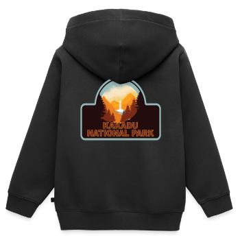 KAKADU NATIONAL PARK - Kinder Premium Organic Zip Hoodie - Schwarz - Hinten - AI Model Kid Male (0cm)