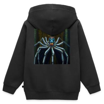 Roi des araignées - Sweat Premium à capuche zippé enfant bio - noir - Dos - AI Model Kid Male (0cm)