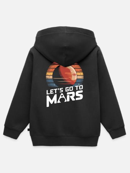 Mars Planeet Planeet Zonnestelsel - Kinder Premium zip hoodie biologisch - zwart
