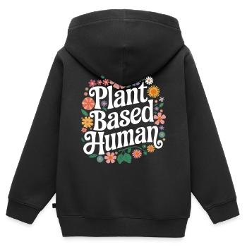 Vegetarian Vegan Veggie Vegetarian - Kids Premium Organic Zip-up Hoodie - black - Back - AI Model Kid Male (0cm)