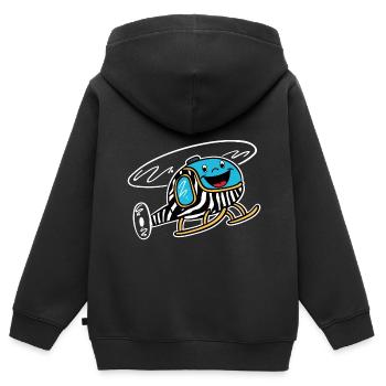 Funny Safari Helicopter - Kids Premium Organic Zip-up Hoodie - black - Back - AI Model Kid Male (0cm)