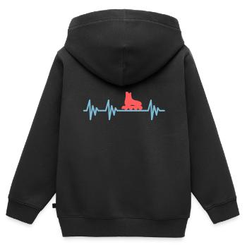 En ligne-skates rythme cardiaque Heartbeat Inliner - Sweat Premium à capuche zippé enfant bio - noir - Dos - AI Model Kid Male (0cm)