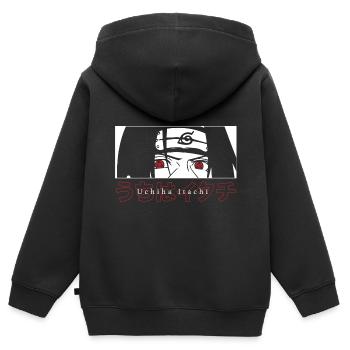 Naruto Shippuden Sharingan Von Uchiha Itachi - Kinder Premium Organic Zip Hoodie - Schwarz - Hinten - AI Model Kid Male (0cm)