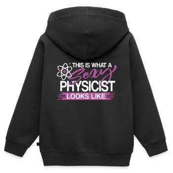 Physicist - Kids Premium Organic Zip-up Hoodie - black - Back - AI Model Kid Male (0cm)