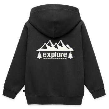 explorer - Sweat Premium à capuche zippé enfant bio - noir - Dos - AI Model Kid Male (0cm)