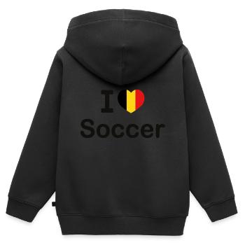 Ballsport - Kinder Premium Organic Zip Hoodie - Schwarz - Hinten - AI Model Kid Male (0cm)