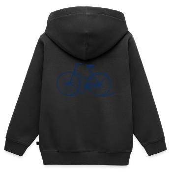 Fahrrad - Kinder Premium Organic Zip Hoodie - Schwarz - Hinten - AI Model Kid Male (0cm)
