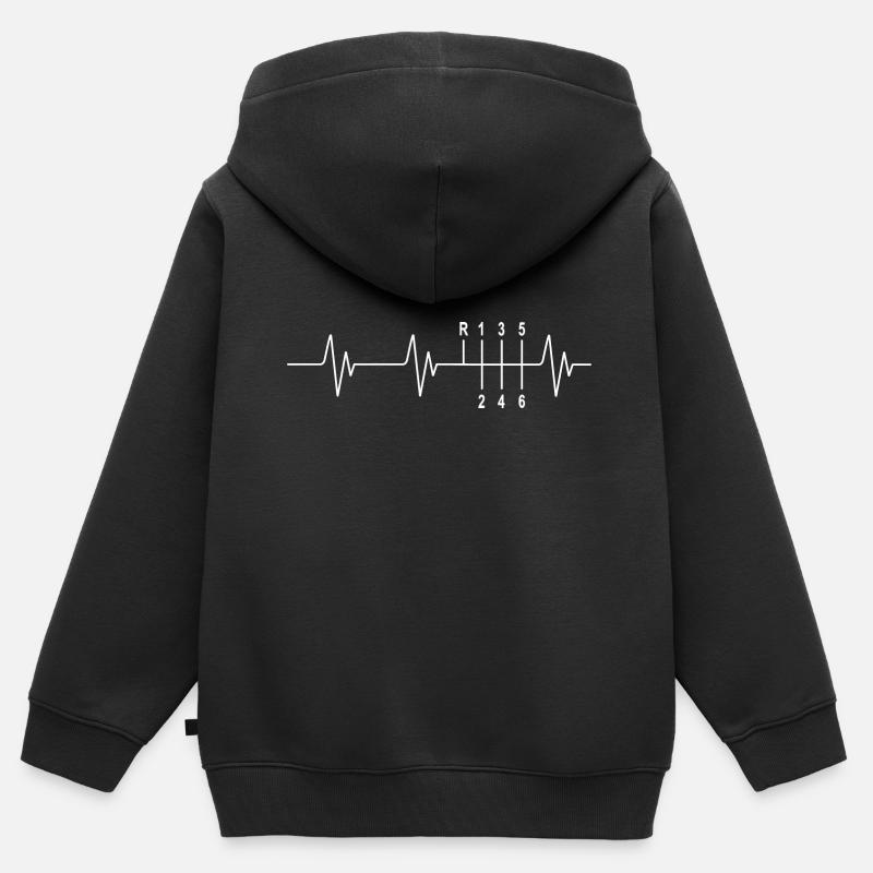 ECG Auto Tuning Cardio Fréquence 6 vitesses - Sweat Premium à capuche zippé enfant bio - noir