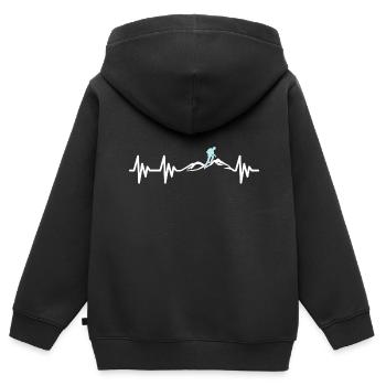Alpinisme Mountains Hiking Climbing - Sweat Premium à capuche zippé enfant bio - noir - Dos - AI Model Kid Male (0cm)