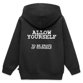 Une estime de soi impressionnante Permettez-vous d’être fier - Sweat Premium à capuche zippé enfant bio - noir - Dos - AI Model Kid Male (0cm)