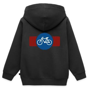 Fahrrad - Kinder Premium Organic Zip Hoodie - Schwarz - Hinten - AI Model Kid Male (0cm)
