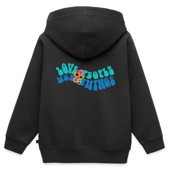 LOVE PEOPLE USE THINGS - Kinder Premium Organic Zip Hoodie - Schwarz - Hinten - AI Model Kid Male (0cm)