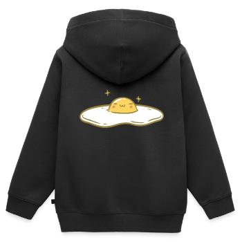 Süßes Spiegelei - Kinder Premium Organic Zip Hoodie - Schwarz - Hinten - AI Model Kid Male (0cm)