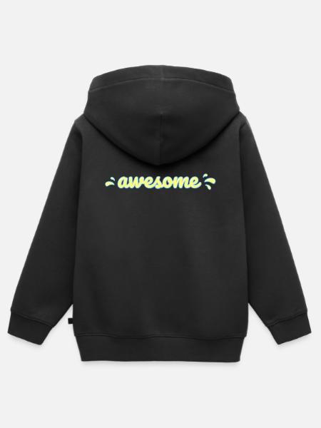 awesome - Kinder Premium Organic Zip Hoodie - Schwarz
