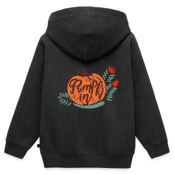 meap pumpkin - Kids Premium Organic Zip-up Hoodie - black - Back - AI Model Kid Male (0cm)