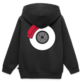 Scheibenbremse mit Bremssattel - Kinder Premium Organic Zip Hoodie - Schwarz - Hinten - AI Model Kid Male (0cm)