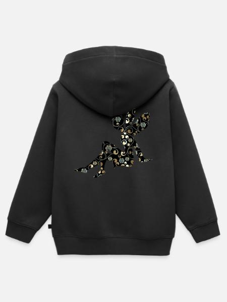 Fee Elfe - Kinder Premium Organic Zip Hoodie - Schwarz