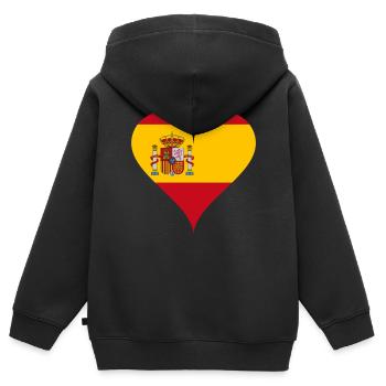 Herz Spanische Flagge Spanien Fan - Kinder Premium Organic Zip Hoodie - Schwarz - Hinten - AI Model Kid Male (0cm)