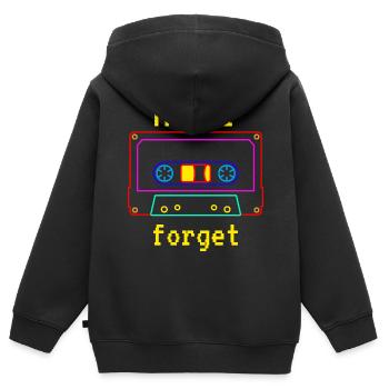 Kassette Never forget Audiokassette Vintage Retro - Kinder Premium Organic Zip Hoodie - Schwarz - Hinten - AI Model Kid Male (0cm)