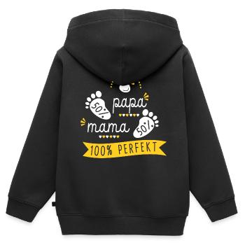Baby Geburt Schwangerschaft Schwangerschaft Perfekt - Kinder Premium Organic Zip Hoodie - Schwarz - Hinten - AI Model Kid Male (0cm)