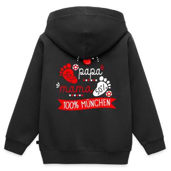 Fußball München - Kinder Premium Organic Zip Hoodie - Schwarz - Hinten - AI Model Kid Male (0cm)