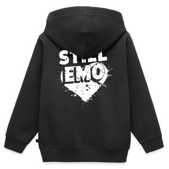 Toujours Emo ! Emo Goth Alternative - Sweat Premium à capuche zippé enfant bio - noir - Dos - AI Model Kid Male (0cm)