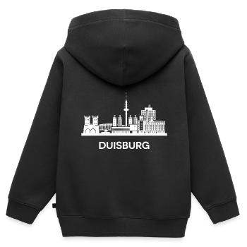 Duisburg, weiß - Kinder Premium Organic Zip Hoodie - Schwarz - Hinten - AI Model Kid Male (0cm)