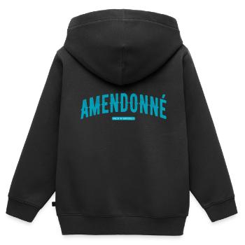 AMENDONNE - Sweat Premium à capuche zippé enfant bio - noir - Dos - AI Model Kid Male (0cm)
