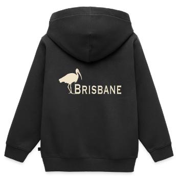 Bin Poulet Brisbane - Sweat Premium à capuche zippé enfant bio - noir - Dos - AI Model Kid Male (0cm)
