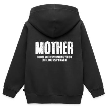 L’amour de maman cool Personne ne remarque tout ce que vous faites - Sweat Premium à capuche zippé enfant bio - noir - Dos - AI Model Kid Male (0cm)