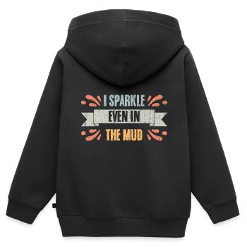 Retro I Sparkle Even In The Mud For Mud Runners - Kids Premium Organic Zip-up Hoodie - black - Back - AI Model Kid Male (0cm)