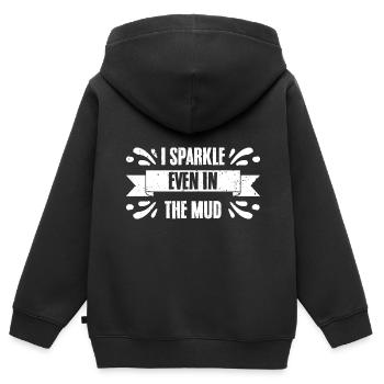 Funny I Sparkle Even In The Mud For Mud Runners - Kids Premium Organic Zip-up Hoodie - black - Back - AI Model Kid Male (0cm)