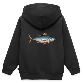 Meerestiere - Kinder Premium Organic Zip Hoodie - Schwarz - Hinten - AI Model Kid Male (0cm)