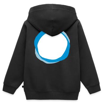 cercles psychédéliques - Sweat Premium à capuche zippé enfant bio - noir - Dos - AI Model Kid Male (0cm)