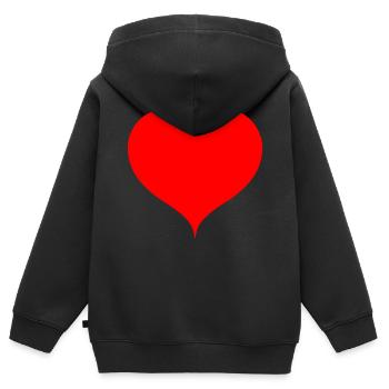 Ein Herz für Dich - Kinder Premium Organic Zip Hoodie - Schwarz - Hinten - AI Model Kid Male (0cm)