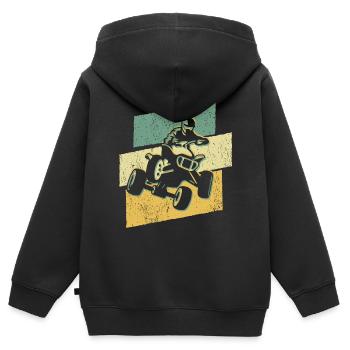 Quad Biker Graphic Offroad Quad Rider ATV - Kids Premium Organic Zip-up Hoodie - black - Back - AI Model Kid Male (0cm)