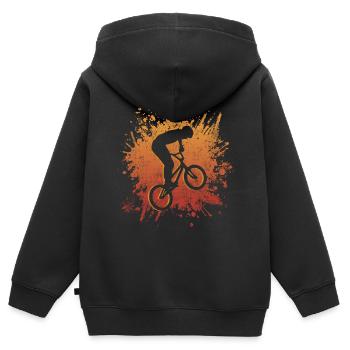 BMX Bike Rider Garçons Cascade BMX - Sweat Premium à capuche zippé enfant bio - noir - Dos - AI Model Kid Male (0cm)