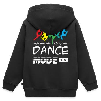 Dance Mode On - Kinder Premium Organic Zip Hoodie - Schwarz - Hinten - AI Model Kid Male (0cm)