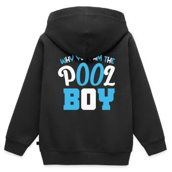 Poolboy Pool drôle - Sweat Premium à capuche zippé enfant bio - noir - Dos - AI Model Kid Male (0cm)