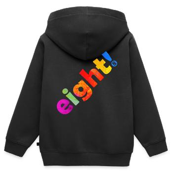 ACHT 8 JAHRE 8. GEBURTSTAG - Kinder Premium Organic Zip Hoodie - Schwarz - Hinten - AI Model Kid Male (0cm)