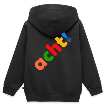 ACHT 8 JAHRE 8. GEBURTSTAG - Kinder Premium Organic Zip Hoodie - Schwarz - Hinten - AI Model Kid Male (0cm)