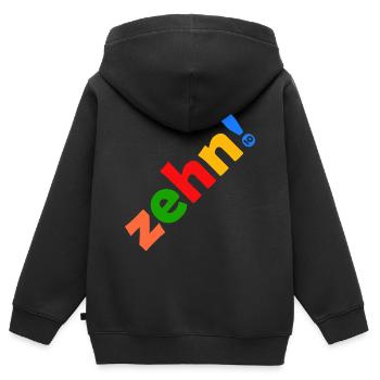 ZEHN 10 JAHRE 10. GEBURTSTAG - Kinder Premium Organic Zip Hoodie - Schwarz - Hinten - AI Model Kid Male (0cm)