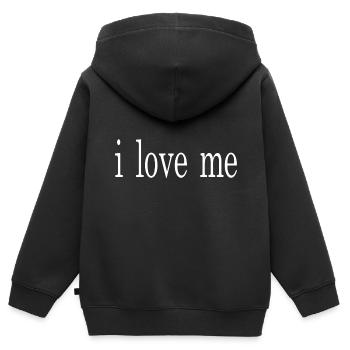 i love me - Kinder Premium Organic Zip Hoodie - Schwarz - Hinten - AI Model Kid Male (0cm)