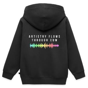 Artistry Flows Through EDM Vibrant Soundwave - Kinder Premium Organic Zip Hoodie - Schwarz - Hinten - AI Model Kid Male (0cm)