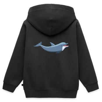 Meerestiere - Kinder Premium Organic Zip Hoodie - Schwarz - Hinten - AI Model Kid Male (0cm)