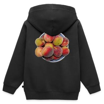 veggie Veggie pêche pêche fruits13 - Sweat Premium à capuche zippé enfant bio - noir - Dos - AI Model Kid Male (0cm)