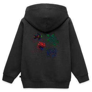 MbM - Aquamarin - Kinder Premium Organic Zip Hoodie - Schwarz - Hinten - AI Model Kid Male (0cm)