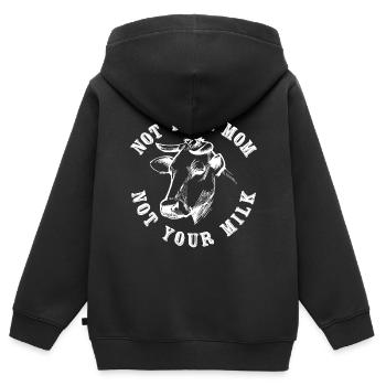 Vegan Veganer Veganerin Milch Weiß - Kinder Premium Organic Zip Hoodie - Schwarz - Hinten - AI Model Kid Male (0cm)